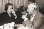 Gołda Meir w rozmowie z Pinchasem Lawonem. Gdy w 1954 r. wybuchła afera związana z operacją „Zuzanna”, Lawon pełnił funkcję ministra obrony w izraelskim rządzie