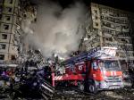 Zniszczony Blok w Dnieprze w wyniku sobotniego rosyjskiego ataku
