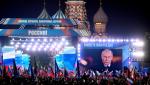Tłumy fetują Putina i ogłoszoną właśnie aneksję (nielegalną) czterech ukraińskich obwodów: donieckiego, ługańskiego, zaporoskiego i chersońskiego. Koncert w Moskwie, 30 września 2022 r.