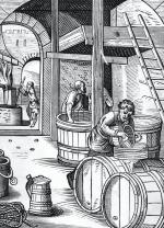 Mężczyźni przy pracy w browarze, rycina z ok. 1550 r.