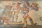 Starożytna rzymska mozaika podłogowa przedstawiająca gladiatorów w Galeria Borghese
