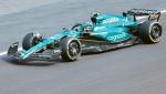 Aston Martin's Spanish driver Fernando Alonso steers his car during the Formula One Azerbaijan Grand Prix at the Baku City Circuit in Baku on April 30, 2023. (Photo by Giuseppe CACACE / AFP)