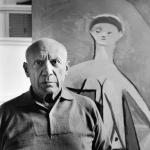 Pablo Picasso w swojej willi w Cannes, 1957 r.