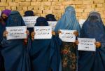 Protest wymagający wielkiej odwagi. Afganki z Mazar-i Szarif, półmilionowgo miasta na północy, domagają się przywrócenia kobietom prawa do edukacji