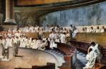Cyceron obnaża spisek Katyliny przed senatorami – obraz olejny Cesare’a Maccariego z 1889 r. Obecnie znajduje się w Palazzo Madama, siedzibie Senatu Republiki Włoskiej w Rzymie