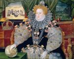 Królowa Anglii Elżbieta I Tudor. Portret namalowany ok. 1588 r. przez George’a Gowera dla upamiętnienia klęski hiszpańskiej armady, którą widać w tle za królową