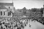 Wiec „antycudowy” zorganizowany przez władze PRL, potępiający „ciemnotę i zabobony” po tzw. cudzie lubelskim. Lublin, 17 lipca 1949 r.