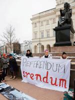 Przeciwnicy zakazu aborcji referendum nie chcą. Czyżby w obawie o wynik? Na zdjęciu protest w Warszawie, 7 stycznia 2024 r.