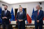Koalicja rządowa nie ukrywa, że we wszystkim się zgadza. Na zdjęciu: Władysław Kosiniak-Kamysz, Donald Tusk i Włodzimierz Czarzasty