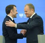 Emmanuel Macron i Donald Tusk w KPRM. Warszawa, 12 grudnia