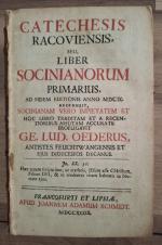 Strona tytułowa Katechizmu Rakowskiego będącego zbiorem zasad wiary Braci Polskich