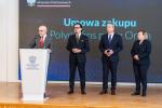 Ireneusz Fąfara, prezes Orlenu (z lewej), Wojciech Balczun, minister aktywów państwowych, Marcin Celejewski, prezes Azotów, przekonywali, że zmiana właściciela w firmie GA Polyolefins przyniesie korzyści wszystkim stronom