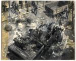 Pełen licznych błędów i niedokładności obraz przedstawiający zamach na R. Heydricha w Pradze 27 maja 1942 r.  Namalowany przez brytyjskiego artystę Terence’a Cuneo w 1942 r. Malarz nie znał wielu szczegółów „Operacji Anthropoid”