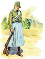 Dziewczyna z Ochotniczej Legii Kobiet uzbrojona w karabinek Mosin wz. 1891