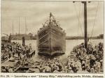 Wodowanie statku typu Liberty w amerykańskiej stoczni