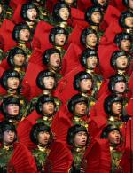Zespół armii chińskiej podczas konkursu „Śpiewać dla partii” zorganizowanego tej jesieni w Chengdu