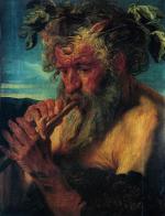 Jacob Jordaens „Satyr grający na fujarce”, olej 