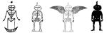 ≥Poszczególne części książki przedzielają intrygujące figury szkieletoduchów autorstwa Dmitrija Szewionkowa-Kismiełowa