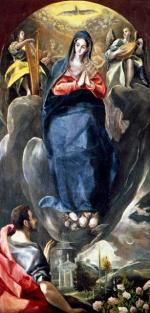 El Greco, św. Jan Ewangelista kontempluje alegorię niepokalanego poczęcia Maryi