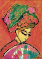 Alexej von Jawlensky „Dziewczyna w kapeluszu z kwiatami”, 1910 r. 