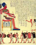 Ramzes II i jego armia, odrys reliefu z Wielkiej Świątyni w Abu Simbel