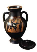Walka hoplitów i zakładanie rynsztunku, malowidła na wazach czarnofigurowych, VI w. p.n.e. 