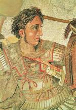 Aleksander Wielki, fragment mozaiki z Pompejów 