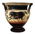 Odyseusz ucieka z jaskini Polifema, grecka waza czarnofigurowa, V w. p.n.e.
