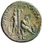 Moneta z napisem „Judea capta” (Judea zdobyta) wybita przez Wespazjana ok. 69 r. n.e. 