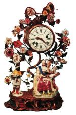 Zegar z porcelany miśnieńskiej, poł. XVIII w. 