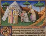 Benedykt Polak i Giovanni da Pian del Carpine przybywają do wielkiego chana. Miniatura z poł. XIII wieku