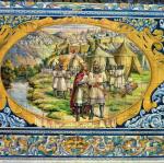 Król Alfons VIII podczas wyprawy wojennej, mozaika, XIX w.