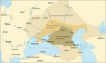 Rozwój terytorialny kaganatu chazarskiego w latach 650 – 850. Około roku 1000 tworzyli już silne państwo pomiędzy Morzem Czarnym i Kaspijskim, największe oraz najbogatsze we wschodniej Europie
