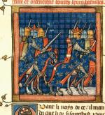 Król Filip II August i jego rycerstwo, miniatura francuska, ok. 1340 r.