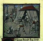 Bitwa pod Hittin (1187 r.) początek końca krzyżowców w Ziemi Świętej. Rycina francuska z XV w.