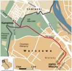 ŚcieŻka rowerowa do kampinosu. Proponowana przez „Życie Warszawy“ trasa, od metra Młociny do Puszczy Kampinoskiej, liczyłaby około sześciu kilometrów. Na jej pokonanie potrzeba najwyżej 30 minut.