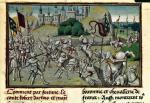 Bitwa pod Courtrai 11 lipca 1302 r.,  miniatura flamandzka, XV w.