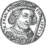 Król Francji Filip IV Piękny, rycina XVIII w. 