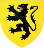 Herb Flandrii – czarny lew w żółtym polu 