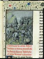 Flamandowie walczą z Francuzami pod Courtrai, miniatura flamandzka, 1477 r.