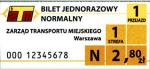 Bilet jednorazowy normalny za 2,80 zł, dla miejskiej strefy