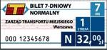 Bilet 7-dniowy normalny, strefa 1.