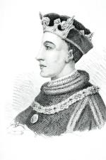 Henryk V król Anglii, litografia, XIX w. 