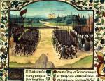 Bitwa pod Azincourt – początek starcia, miniatura francuska, XV w.