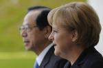 Angelą Merkel  i  Yasuo Fukuda