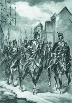Berek Joselewicz i Józef Aronowicz na czele pułku jazdy lekkiej starozakonnej