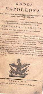 Kodeks Napoleona nadany Księstwu Warszawskiemu w 1807 roku 