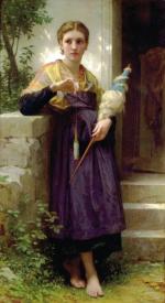 Prządka z ręcznym krosnem, obraz Williama-Adolphe Bouguereau