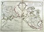 Mapa nowych odkryć na Północy po roku 1950, rycina Guillaume’a Delisle 