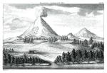 Panorama Gór Kamczackich, rysunek z książki Stiepana Kraszeninnikowa „Relacja z Kamczatki”